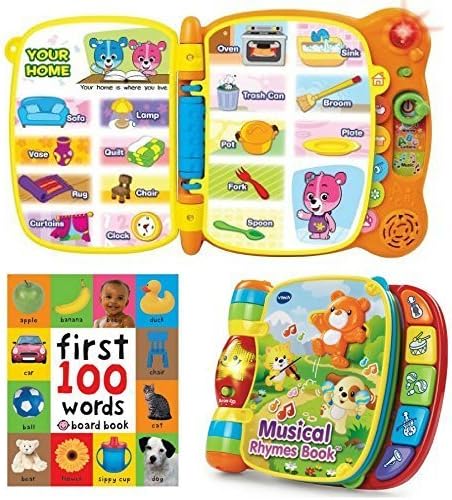 First 100 Words Musical Rhymes &amp; Touch &amp; Teach Word Book.