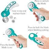 Headley Tools Rotary Cutter Set 45mm 5 Blades Self Healing Mat Ruler Clips view 2