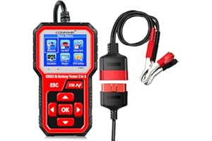 TONTANIC KONNWEI KW681 OBD2 Scanner 6V 12V Car Battery Tester, 2 in 1 Car Diagnostic Scanner Automotive Battery Alternator Load Tester Check Engine Code Reader Scan Tool