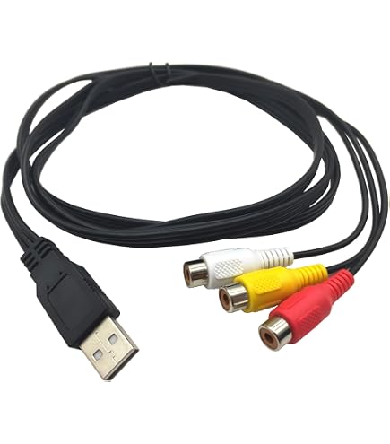 Câble USB Vers 3 RCA (mâle Et Femelle) - 150cm Et 30cm, Pour Connexion Audio/vidéo - 12