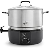 Ball EasyCanner Electric Water Bath Canner, Multicooker, 21-Quart | 21-Quart Capacity, Automated Heating and Processing, Multicooker and Steamer Functionality, Heat Sensors, Freestanding Design