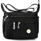 HERCMNOY Crossbody Bags for Women Multi Pocket Shoulder Bag Waterproof Nylon Messenger Purses and Handbags