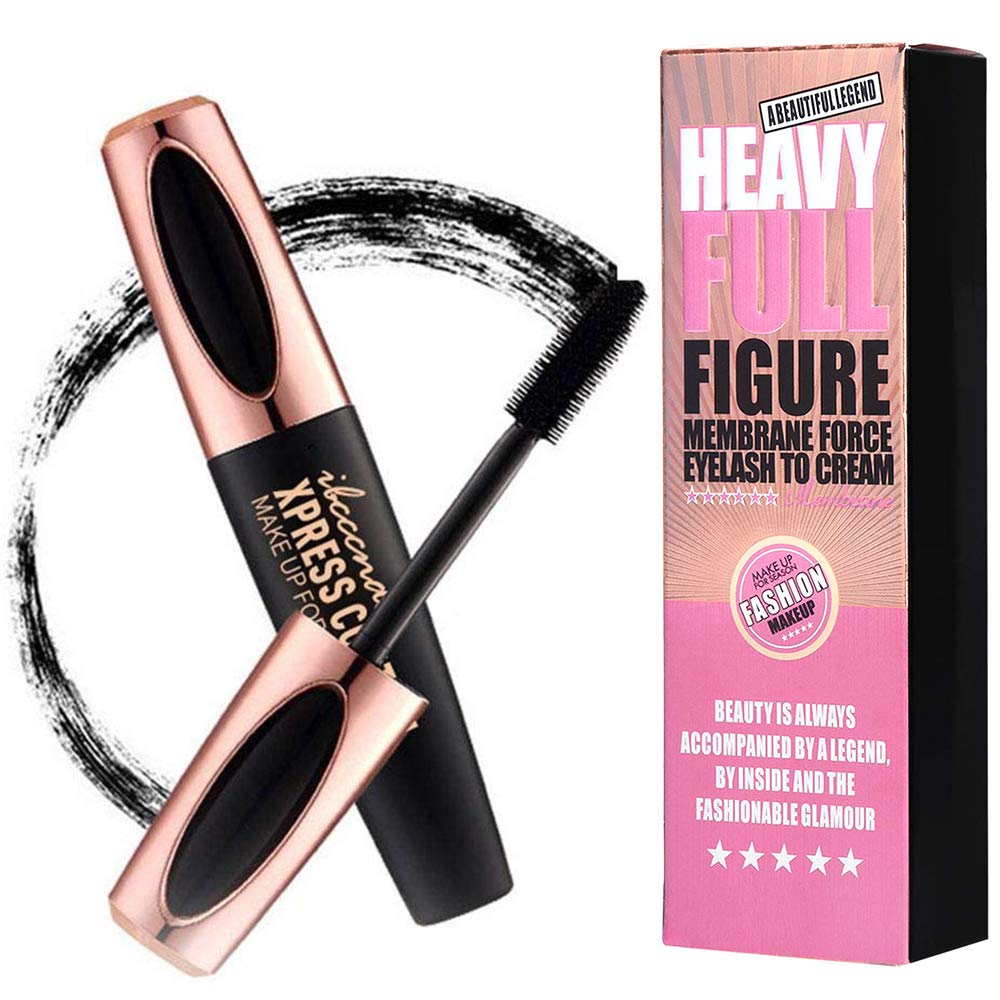Natural 4D Silk Fiber Lash Mascara, Thickening and Lengthening Mascara, Waterproof Smudge-Proof Mascara, Long Lasting Mascara Black, Charming Eye Makeup Mascara