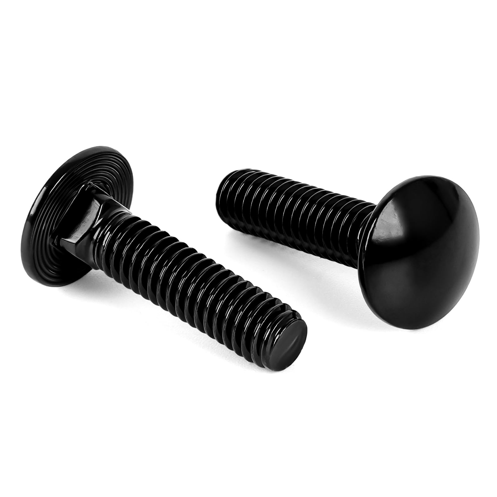 Photo 1 of MewuDecor 1/4-20 x 1-1/2" Carriage Bolts Screws, Stainless Steel 18-8 (304), Round Head, Square Neck, Fully Threaded, Black Finish, 25 PCS