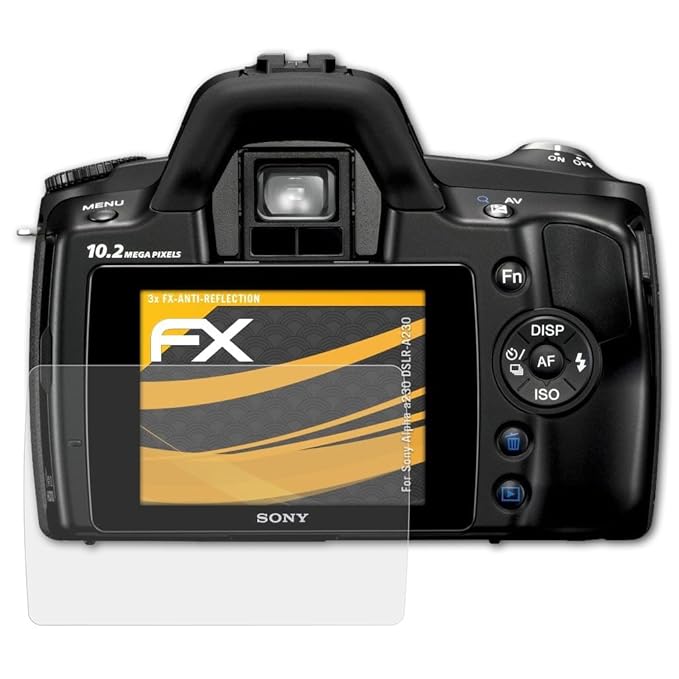 atFoliX Película Protectora Compatible con Sony Alpha a230 DSLR ...