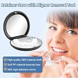 SwirlColor Retainer Case Portable Denture Box with Mirror and Removal Tool view 2