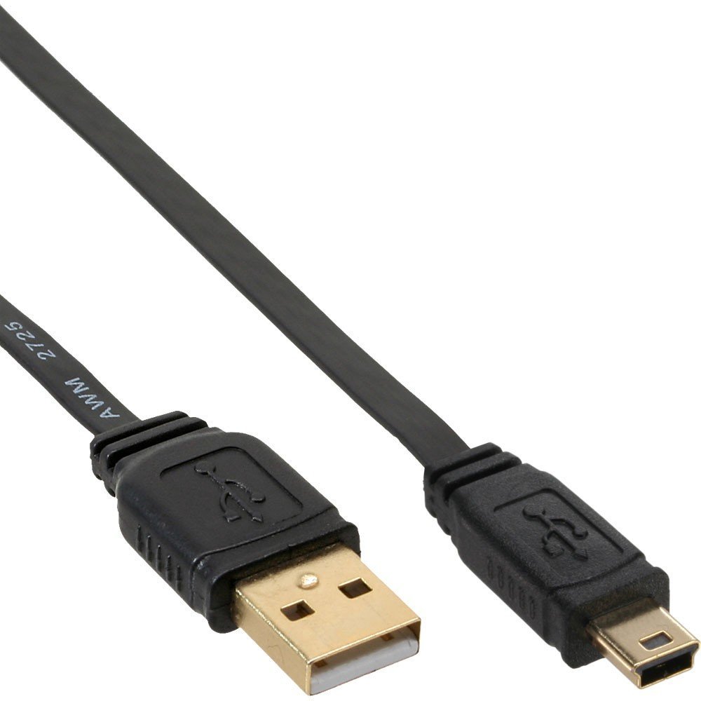 InLine 2 m USB A to Mini-USB B Black Cable - USB 2.0 Male to Male - 2m - Smartphone & Camera/Camcorder Compatible