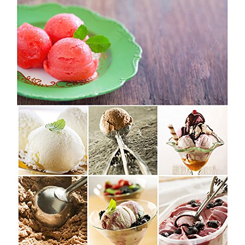 Ice Cream Scoops,Stainless Steel Trigger Ice Cream Scoop Set,Melon Baller Fruit Melon Baller, Melon Scoop Spoon Set of 3 (Small,Medium,Large)