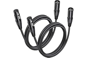 Aqdocvf 2 Pack Premium XLR Cable - 6ft, Male to Female Microphone Cable Oxygen-Free Copper (OFC) Mic Cord for Speaker Podcast Audio Mixer DMX Effector Amplifier Sound Card, Black