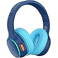 Tronsmart KH03 Kids Noise Cancelling Bluetooth Headphones, Safe Volume Control, Wireless Headphones with Light & Microphone, 70H Playtime, Built-in Audio Cable, for School/Travel/Airplane(Blue)
