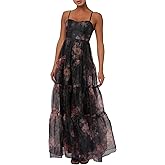 Lulus Calissa Tiered Organza Dress for Women Cocktail Maxi Dress