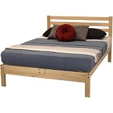 KD Frames Lexington Queen Wood Platform Bed, Slat Headboard, Made in USA | 40 in headboard, holds 600 lbs, no box spring, no center legs needed, 11.75 in usable under-bed clearance