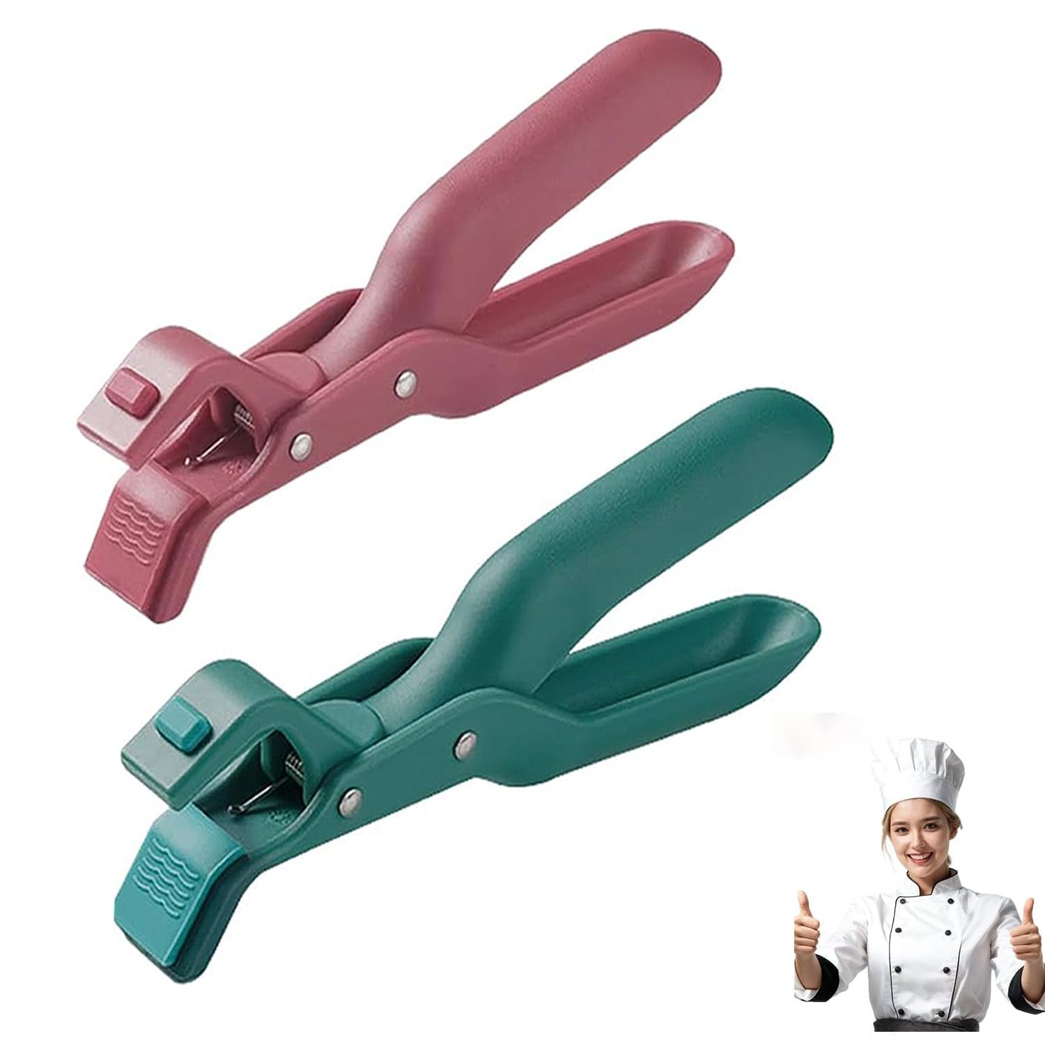 Photo 1 of 2 PCS Hot Plate Gripper Tongs, Anti Scald Plate Gripper, Multi-Function Anti-Scald Bowl Clip, Silicone non-slip hot plate clips, Kitchen Utensil For Bowls Pans Dishes