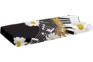 Psesaysky Daisy Piano Cloth Piano Keyboard Dust Cover Stain Resistant Cloth Electric Piano Keyboard Covers Stretchy Adjustable Keyboard Piano Cover 88 Keys