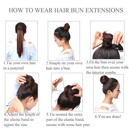 Wavy Burgundy Reysaina Hair Bun Extensions Real Human Hair