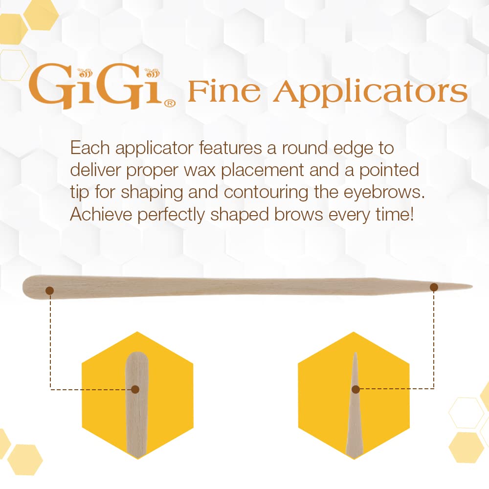 GiGi Eyebrow Wax Sticks for Hair Removal – Small, Fine Applicator Stick, Wooden Waxing Sticks for Face & Eyebrows, 100 ct