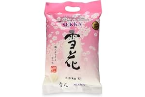 SEKKA Extra Fancy Medium Grain white Rice - Japanese Premium quality uncooked Rice | Milled Rice, Sweet and Chewy | Low Fat, Perfect for Authentic Asian Cuisine, 15 lb -(Pack of 1)