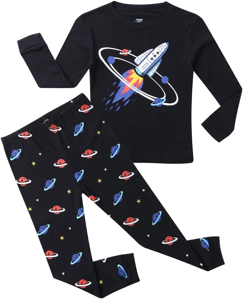 Hsctek Boy Pajamas Set, Children Long PJS, Kids' Cotton Sleepwear Clothes