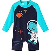 Redair Toddler Baby Boys Rash Guard Swimsuit Long Sleeve One Piece Swimwear Zip Bathing Suit with UPF 50+ 0-24 Months