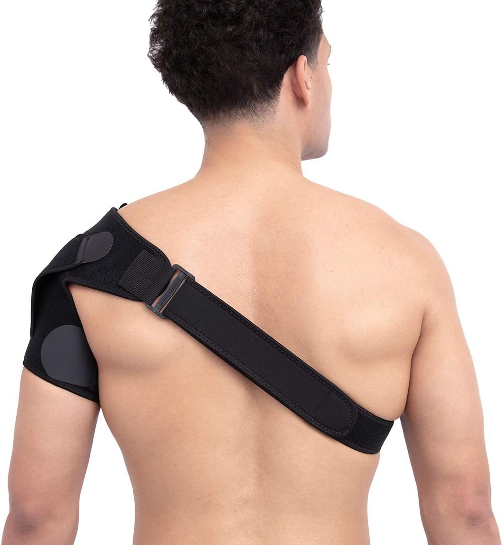 Copper Compression Recovery Shoulder Brace - Highest Copper Content Shoulder Stability Support Brace. Adjustable Fit Sleeve Wrap Men Women. Relief for Shoulder Injuries, Tendonitis (One Size Regular): Health & Personal Care