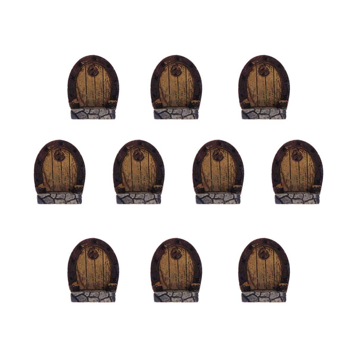 VOSAREA 10pcs Mini Garden Door Fairy Garden Miniature Micro Landscape Resin Decor Ornaments for Home Arts Crafts Decoration