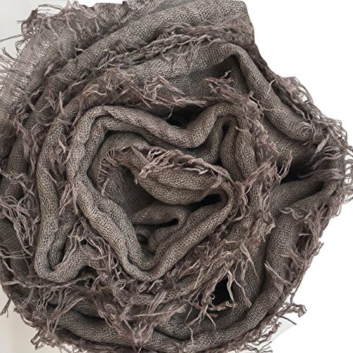 Crimp Frayed Edges Crinkle Maxi Scarf Cotton Hijab Scarves UK