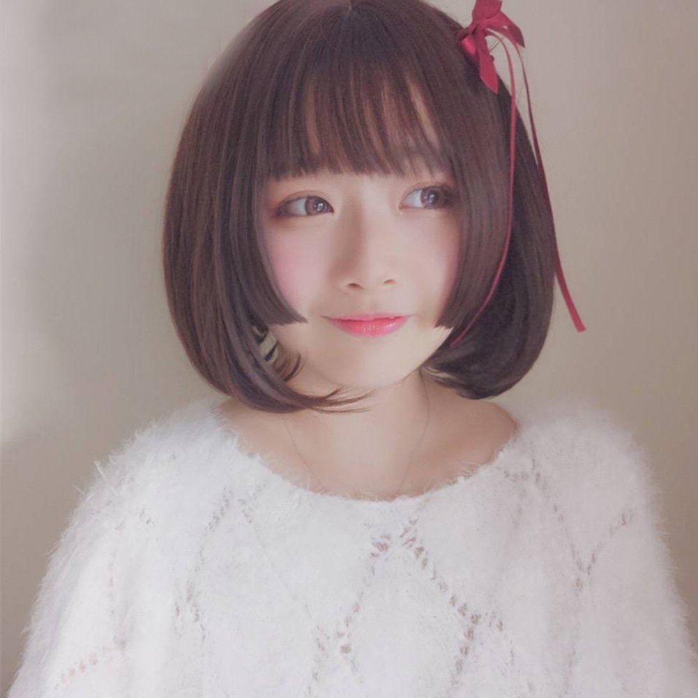 Mua Saeons Saeonzu Wigs Full Wig Boryu Muka Rubobu Si Suru Bangu Side Bangs Princess Cut Princess Hair Medium Short Single Curl Small Face Cute Natural Heat Resistant Tren Amazon Nhật Chinh Hang 21 Fado