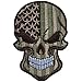 SpaceAuto Bundle 3 Pieces Skull Head w/ USA American Flag Military Tactical Morale Badge Hook Loop Fastener Patch 3.54