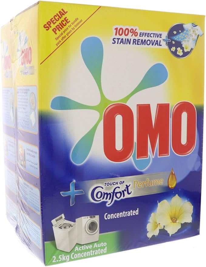 OMO Active Auto Laundry Detergent Powder +Touch of Comfort Perfume, 2.5