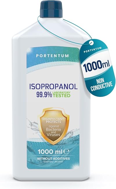 PORTENTUM Isopropyl Alcohol 99.9% 1L - Electronics, Glass & General Cleaning