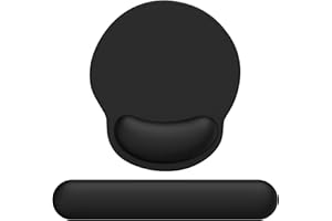 eulps Mouse Pad Wrist Support, Ergonomic Memory Foam Keyboard Wrist Pad & Gel Wrist Rest Set for Computer Keyboard for Easy Typing & Pain Relief for Office & Home(Black Set)