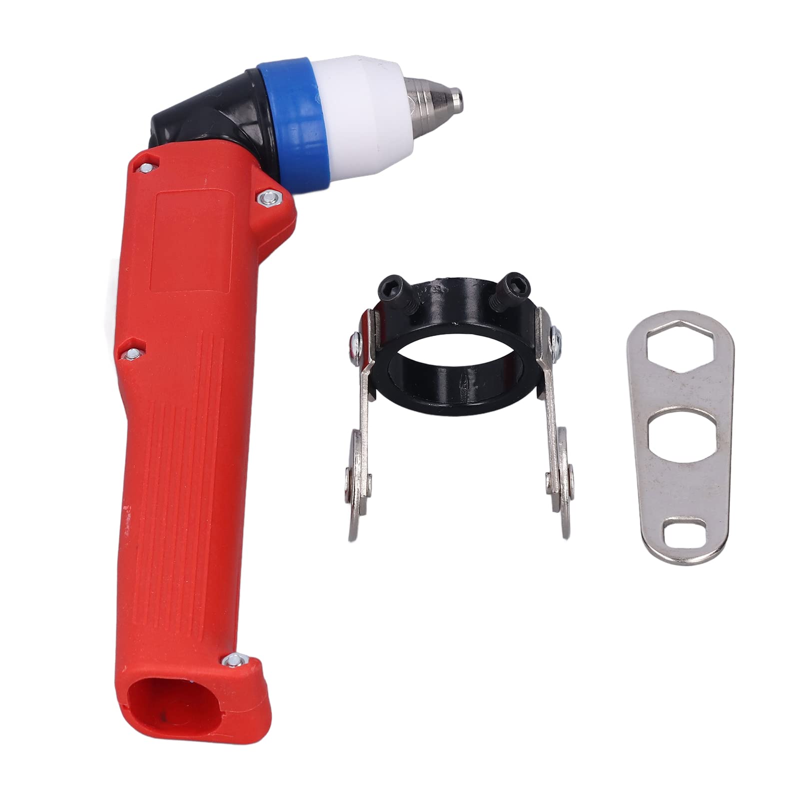 P80 Air Plasma Cutting Torch Head Body, Curved Handle High Frequency Plasma Cutter Torch Body with Guide Roller