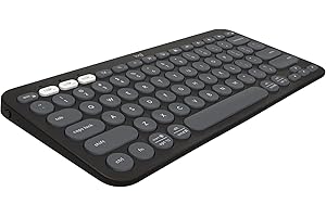 Teclado sem fio Logitech Pebble Keys 2 K380s com Conexão Bluetooth Easy-Switch e Pilha Inclusa - Compatível com PC, Mac, Chrome OS, Android, iOS e Apple TV, Layout US - Grafite