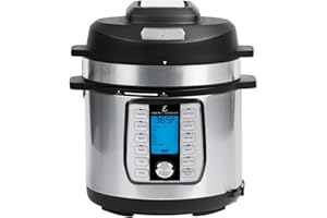 Emeril Everyday Pressure Air Fryer, Stainless steel, 8 Qt with 5 Pc Accessory Pack, Silver