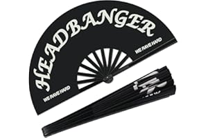 Riccioofy Large Rave Folding Clack Handheld Fan for Men/Women Beach Vacation Essentials Hand Fan for Dance Music Festival Party, Performance, Decorations,Cool Stuff,Beach Vacation Clothes for Women