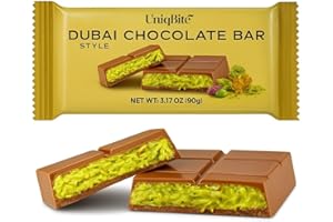 UniqBite Dubai Chocolate Bar Pistachio, 3.17 oz (90gr), Viral Knafeh Chocolate Bar with Pistachio Cream and Kataifi
