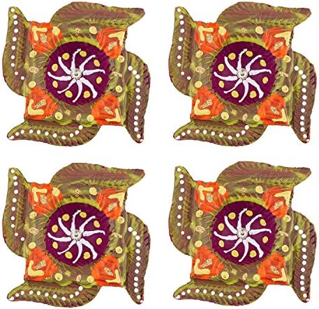Set of 4 Handmade Earthen clay Diya for Diwali Decoration (1)