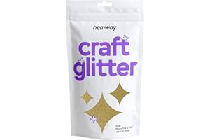 Hemway Craft Glitter 100g / 3.5oz Glitter Flakes for Arts Crafts Tumblers Resin Epoxy Scrapbook Glass Schools Paper Halloween Decorations - Microfine (1/256" 0.004" 0.1mm) - Gold