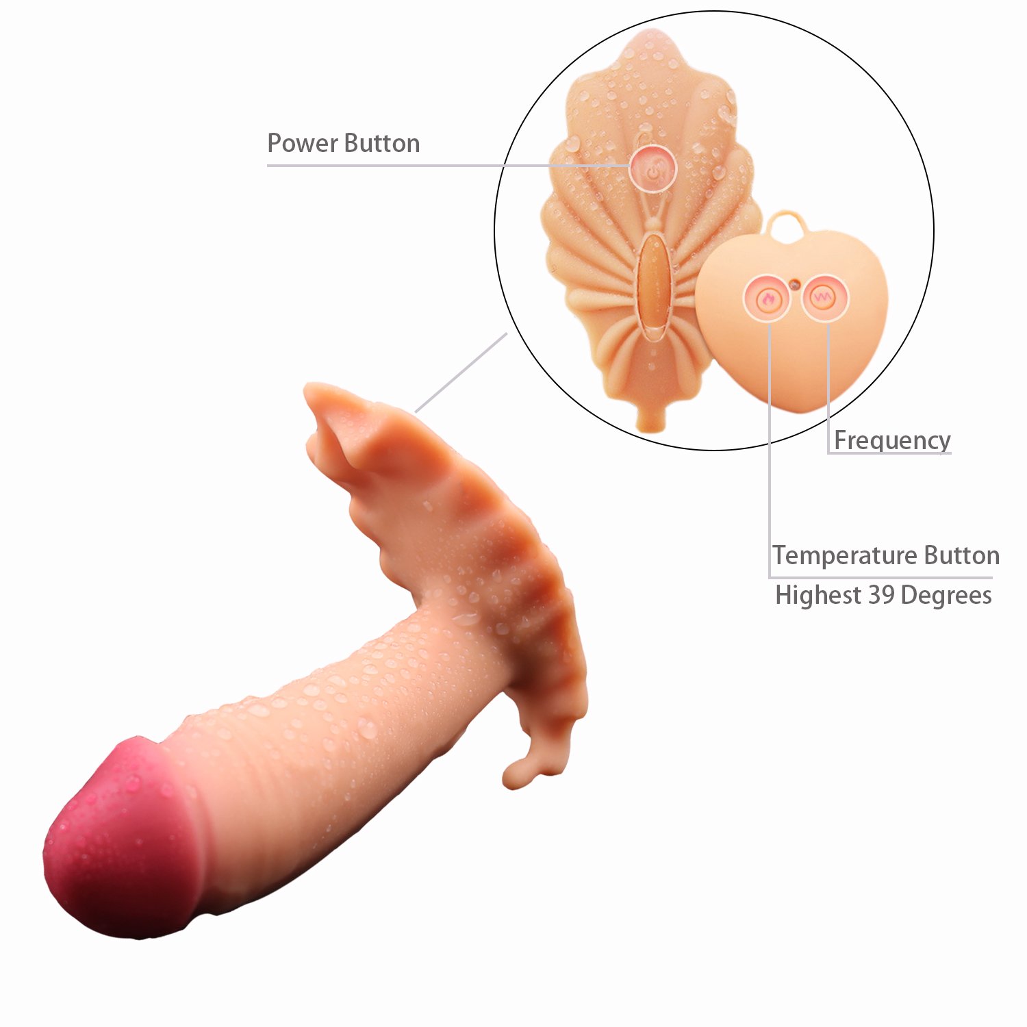 Wearable Vibrator with Wireless Remote Control G Spot Dildo Vibrator for Hands-free and Clit Stimulation,Rechargeable & Waterproof Sex toys for Women or Couples