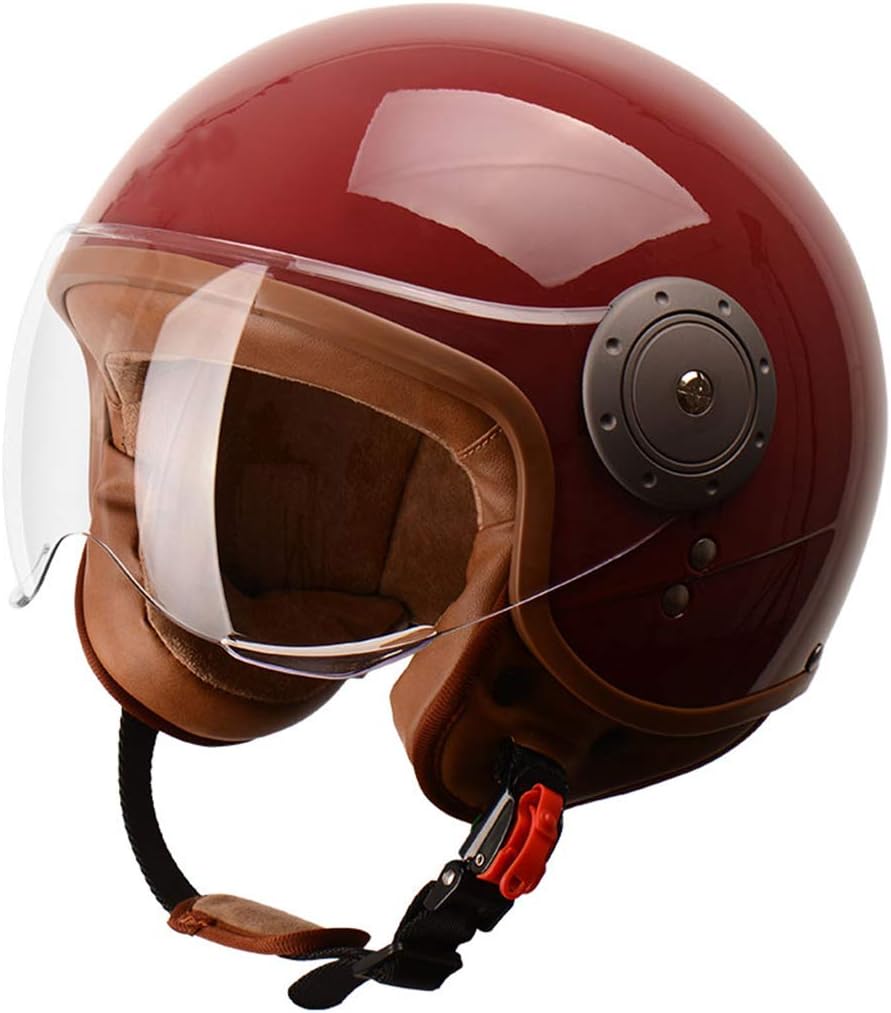 DJCALA RetroHalbhelm Sommer 3/4 Offenem Gesicht Motorradhelm Harley