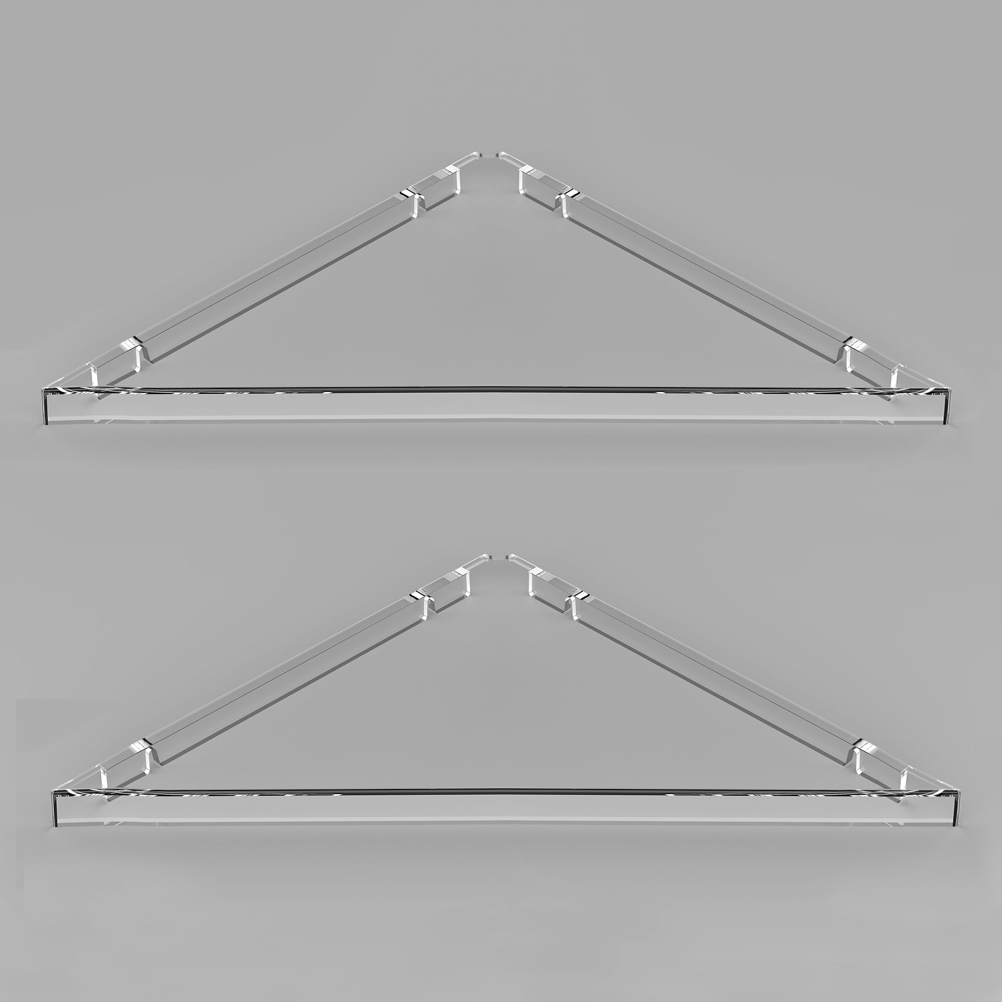 evron Corner Shelf Wall Mount, Acrylic Corner Shelves for Bathroom & Kitchen, Living Room, Space-Saving Wall Mounted Corner Storage – Set of 2, Multiple Colors (Clear)
