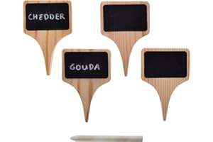 Bel-Air Wood Cheese Markers Set - 4pc +1 Chalk , Brown