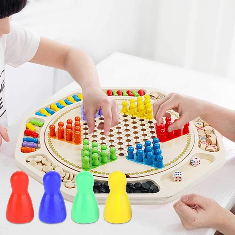 Alomejor 16Pcs Plastic Chess Pieces Pieces Pawn Colorful Chess Pieces for Flying Chess Game Dice Board Card Games Snake Gmae Gift DIY - Image 3