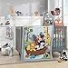 Lambs & Ivy Two of A Kind Noah's Ark Animals 4 Piece Crib Bedding Set, Blue/Gray