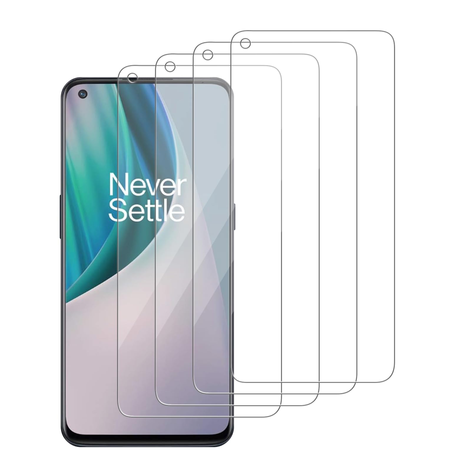 iCsapr 4 Pack Glass Screen Protector Compatible for OnePlus Nord N10 5G / BE2029 BE2028 BE2026 BE2025 BE20299 Screen Tempered Glass, Scratch Resistant,Easy Install [Case Friendly]