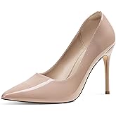 GENSHUO Women's Closed Toe Stiletto High Heels Dress 4 Inch Heeled Pointed Toe Party Homecoming Wedding Pump Shoes