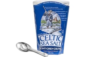 ONDAGO Bundle | Celtic Sea Salt, Light Grey Pouch, (1/2 lb) Resealable Bag | Vital Mineral Blend & Stainless Steel Measuring Spoons