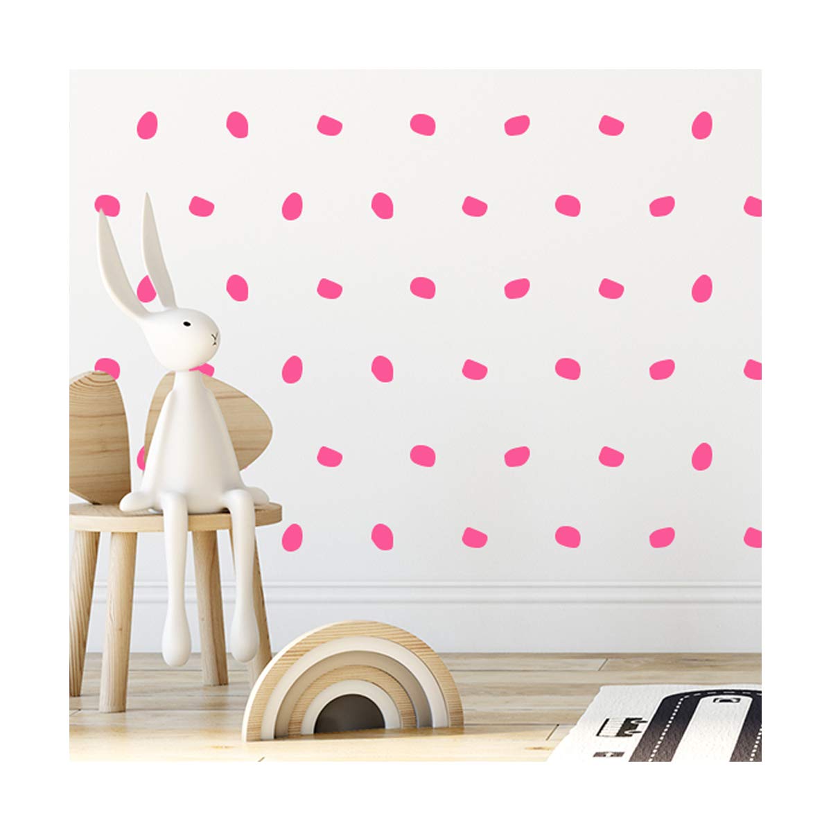 StickerDeen | London Dots Decoration Shape Removable Wall Art Vinyl Decal Stickers | (Pack of 168) (Baby Pink)