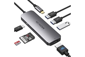 USB C Adapter for MacBook Pro/Air, MOKiN USB C Hub, Mac Dongle, 7 in 1 Multiports USB C Hub to 3 USB 3.0, 4K HDMI, SD/TF Card Reader and 100W PD Adapters for Dell HP Lenovo Surface and More