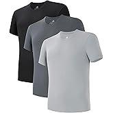 DAVID ARCHY Men's Undershirts Combed Cotton T-Shirt Soft Moisture-Wicking Undershirt Crew Neck or V Neck Tees 3 Pack